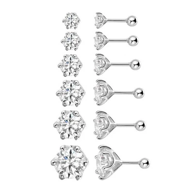 0.2-2ct Round Cut Moissanite Stud Earrings 925 Sterling Silver Pass Tester GRA - Image 1 of 4