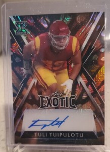 2023 Leaf Exotic Football Tuli Tuipulotu Butterfly Mojo Auto Ssp #1/2  Chargers 