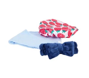 Haartuch Set aus 3 Badekappe Haarband Haarturban Blaue Töne Geschenk NEU & OVP - Bild 1 von 3