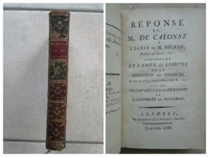 Réponse de M. de CALONNE à l'écrit de M. NECKER, 1788. - Imagen 1 de 16