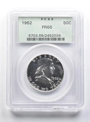 PR66 1962 Franklin Half Dollar PCGS OGH *8406 - Image 1 of 3