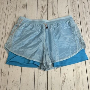 Pantalones cortos para correr Nike Tempo Luxe 2 en 1 incorporados de spandex para mujer grandes azules 3" - Imagen 1 de 10