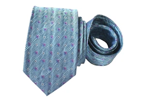 HAINES & BONNER MEN'S TIE BLUE/GEOMETRIC Width: 3.50" Length: 60" - Picture 1 of 3