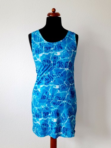 Abito da spiaggia Moschino Swim blu stampa piscina taglia L come nuovo