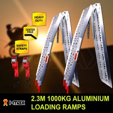 1000kg 2.3m Pair Aluminium Folding Loading Ramps ATV MOTOBIKE Motorcycle Trailer