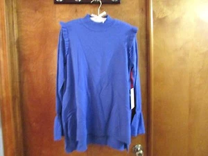 Ladies "ELLE" XXL, Vlt Storm, Pullover, Gathered Cuff, Ruffled Shoulder, Sweater - Picture 1 of 2