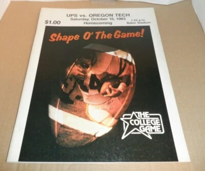 1983 PUGET SOUND vs OREGON TECH COLLEGE FOOTBALL GAME PROGRAM LOGGERS OWLS - Image 1 of 4