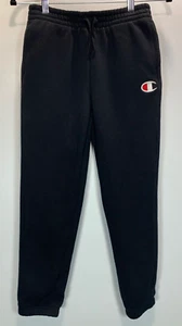 Champion Jogger Sweatpants Boys Youth Size Large Graphic Embroidered Logo Black - Picture 1 of 13