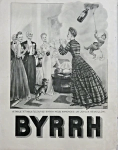 PUBLICITÉ DE PRESSE 1938 A TABLE ECOUTEZ BYRRH NOUS ANNONCEUN JOYEUX REVEILLON - Picture 1 of 1