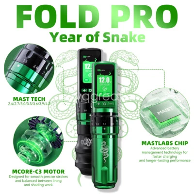 Dragonhawk Fold Pro Year of Snake Wireless Tattoo Pen Tätowiermaschinen Batterie