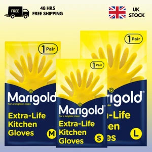 Marigold Kitchen Gloves Strong Washing Up Rubber Gloves Small Medium Large Glove - Picture 1 of 6