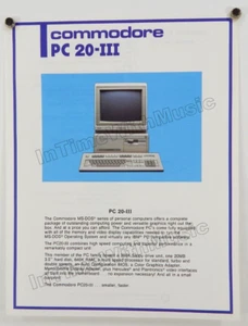 COMMODORE PC 20 III COMPUTER VTG 1989 Catalog Insert Brochure NEW Not a Print Ad - Imagen 1 de 2