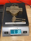 Harley Davidson Padlock Fatboy Biker Lock Keys Patina Motorcycle Collector BRASS