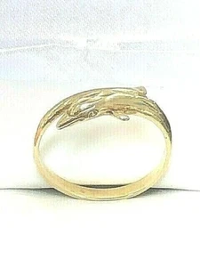 10K Yellow Gold DOLPHIN RING GOLD RING SIZE 7 Solid gold dolphin ring handmade - Picture 1 of 4