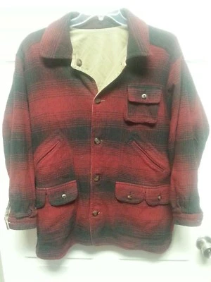 Chaqueta Mujer REVERSIBLE Talla L Vino Y Negra Cuadros Beige Suave 5 Bolsillos Botón Foto 1 de 4