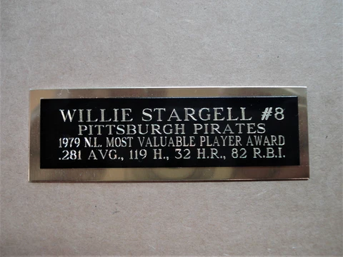 Willie Stargell Pirates 1979 NL MVP Award Baseball Card Plaque Nameplate 1 X 3 Cover