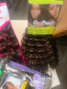 WEAVE curly hair various job lot of 5 real hair and synthetic hair - Picture 1 of 5