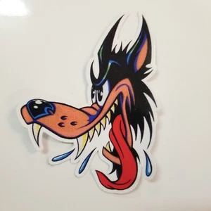 Lone wolf sticker decal hotrod rat rod vintage look car truck drag race kustom L - Bild 1 von 1