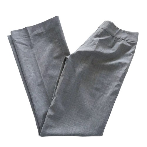 Tory Burch Women's Sz S Grey Wool Blend Straight Leg Pants G Button Altered