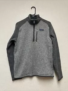 Patagonia Men’s Better Sweater 1/4 Zip Gray Pullover Jacket 25522 Sz L Flaws - Picture 1 of 8