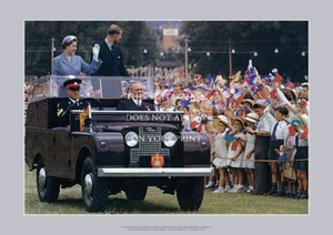 Land Rover Mk 1 Art Print – Queen Elizabeth II Adelaide 1954 – 3 sizes Poster - Bild 1 von 4