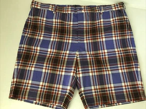 IZOD Mens Plaid Golf Shorts 42 Patriotic Red White Blue  Excellent!!  - Picture 1 of 5