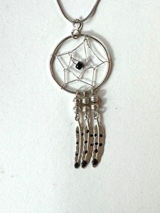 Collar/collar atrapasueños de plata esterlina navajo, sin firmar - Imagen 1 de 2