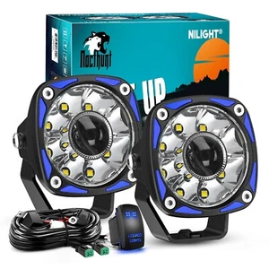 Nilight LED Light Pods 2PCS 3 Inch 9LED Round LED Offroad Driving Lights - Picture 1 of 9