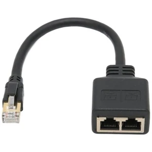 RJ45 Splitter Adapter 1 to 2 Ways CAT 7 6 5 5e LAN Ethernet Cable Connector - Picture 1 of 7