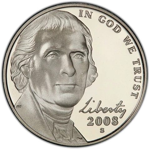GEM PROOF 2008-S JEFFERSON NICKEL San Francisco Mint USA 5c BUY MORE & SAVE MORE Cover