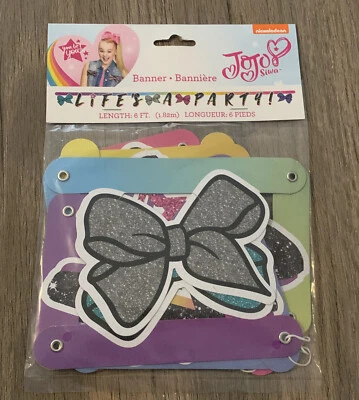 JoJo Siwa "Life's A Party!" 6 Foot Party Banner New - Image 1 of 4