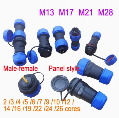 IP68 Waterproof 2/3/4/5/6/7/9/10/12-26 Pin Plug Socket Inline Connector Aviation - Image 1 of 4