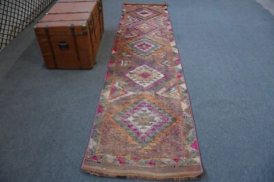 2.5x10.5 ft Runner Rug, Floor Rug, Vintage Rug, Anatolian Rug, Turkish Rug - Image 1 of 4