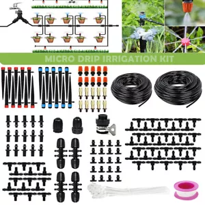 200FT Drip Irrigation System Garden Plant Self Watering Hose Micro Sprinkler Kit - Picture 1 of 11