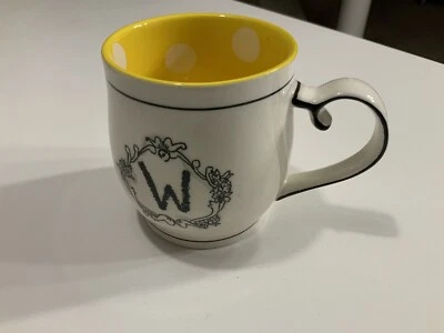 Anthropologie-KATIE AND MANDY- ¡Letra con taza inicial!  lunares amarillo/blanco B3 Foto 1 de 4