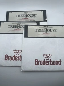 Juego de Discos Vintage Broderbund The Treehouse Niños 5.25" - Juego de PC Retro COMO ESTÁ - Imagen 1 de 3