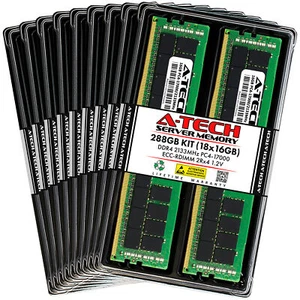 A-Tech 288GB 18x 16GB 2Rx4 PC4-17000R DDR4 2133 ECC REG RDIMM Server Memory RAM - Picture 1 of 4