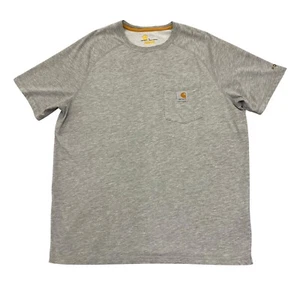 Carhartt Force T-Shirt Grey Mens L Relaxed Fit Short Sleeve Cotton/Poly - Picture 1 of 11