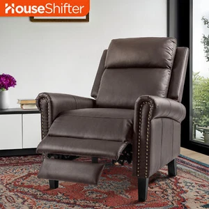 Vintage Leather Recliner Pushback Sofa Tufted Elderly Chair for Living Room - Picture 1 of 12