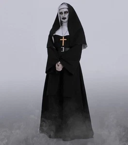 The NUN Adult Costume / Scary Cosplay Sz Small Costume, Mask, Cross & Belt - Picture 1 of 4
