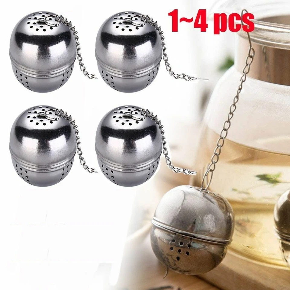 Tea Infuser Ball Mesh Loose Leaf Herb Strainer Stainless Steel Secure Locking - Image 1 of 4
