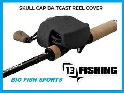 13 FISHING Skull Cap Baitcast Reel Cover - BLACK - #SC-C2-BLK FREE USA SHIPPING!