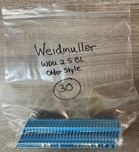 Weidmuller WDU 2.5 BL Older Style Feed-Through Terminal Block, Qty:30 - Picture 1 of 3