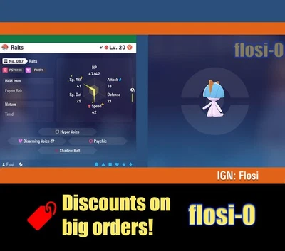 6IV Shiny Ralts Female or Male Pokemon Legends ZA (Legends Z-A) - Image 1 of 2