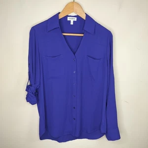 Express Portofino Hemd Knopfleiste Medium Damen Riegelärmel lila - Bild 1 von 6