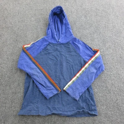 Mini Boden Sudadera con Capucha Niños 7-8 Azul Raglán Rayas Manga Larga Pullover Ligero Foto 1 de 4