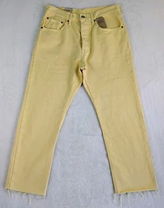 Levi's 501 Original Fit Damengröße 30 x 36" ausgefranster Saum gelb Knopfleiste - Bild 1 von 11