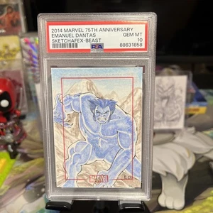 Beast Sketch - Emanuel Dantas (2014 Marvel 75th Anniversary) PSA 10 Gem Mint - Picture 1 of 2