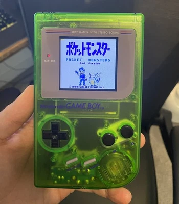 Consola Nintendo Game Boy DMG V5 IPS Retroiluminada Verde Transparente + Monstruos de Bolsillo Rojo Foto 1 de 4