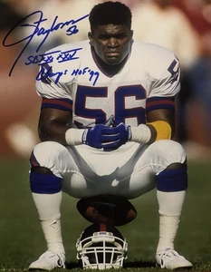Lawrence TAYLOR Signed 8x10 Photo! NEW YORK GIANTS NYG LEGEND! Inscribed W/COA - Picture 1 of 2
